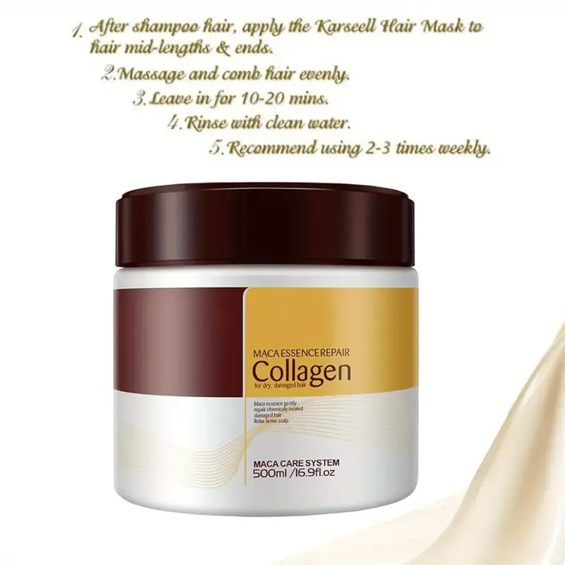 Argan Serum & Collagen Hair Mask Set, Deep Conditioning and Strengthens hair and hair roots Serum